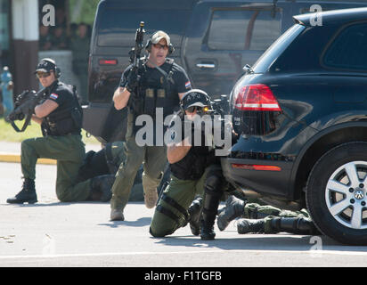 Zagreb, Croatia. 7th Sep, 2015. Members Of Croatian Special Police Unit 