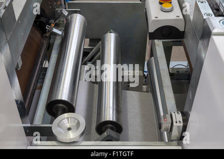roll paper printing machine close up Stock Photo
