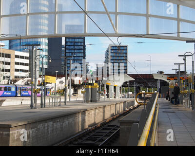 Metrolink at Victoria train station, Manchester, UK. Stock Photo