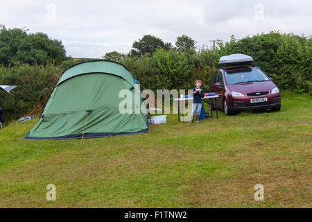 Karrageen camping and caravan site, Hope Cove, Devon, England, United Kingdom. Stock Photo