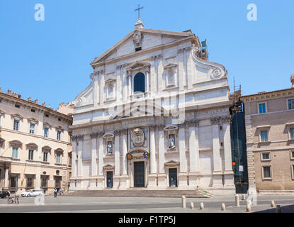 Front facade of the Church of Jesus Chiesa del Gesu piazza del Gesu Rome roma Lazio italy EU Europe Stock Photo