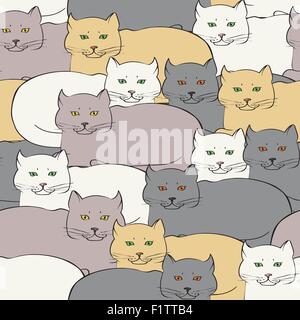 Seamless background with british cats Stock Vector