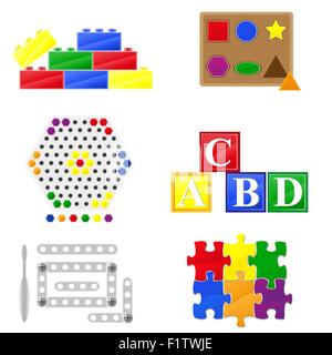icons educational toys for children vector illustration Stock Vector