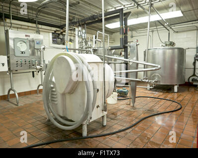 Northern Lights Dairy milk processing room. Stock Photo