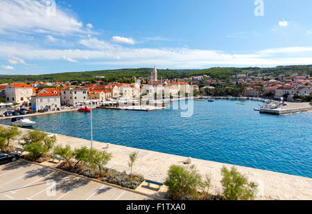 Supetar town on island Brac, Croatia Stock Photo