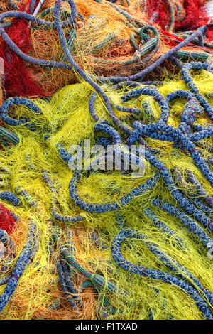 Colorful fishing net close up Stock Photo