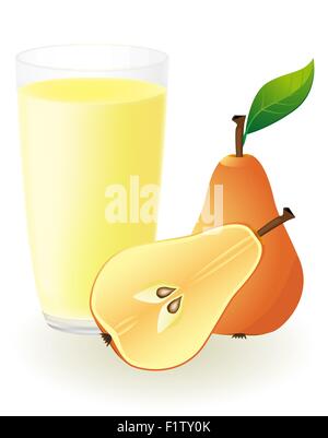 pear juice vector illustration isolated on white background Stock Vector
