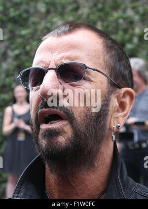 Birthday fan gathering for Ringo Starr's 75th and to call for peace throughout the world  Featuring: Ringo Starr Where: Hollywood, California, United States When: 07 Jul 2015 Stock Photo