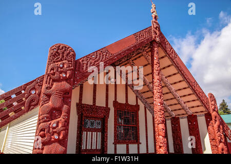 Maori house in Rotorua, North Island, New Zealand Stock Photo