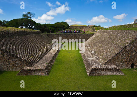 The ZAPOTEC BALL COURT at MONTE ALBAN which dates back to 500 BC - OAXACA, MEXICO Stock Photo