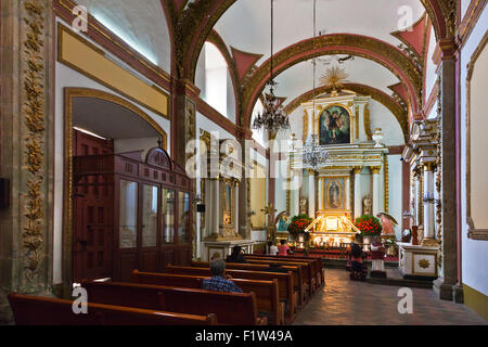 Side CHAPEL in the OAXACAN CATHEDRAL  - OAXACA, MEXICO Stock Photo