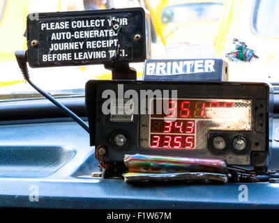 old meter in cab in kolkata india Stock Photo