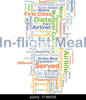 Background concept wordcloud illustration of in-flight meal Stock Photo