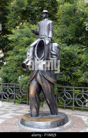 Franz Kafka monument at the Spanish Synagogue in Prague. Stock Photo