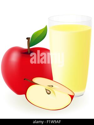 red apple juice vector illustration isolated on white background Stock Vector
