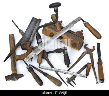 Pile of Old Carpenter Tools Stock Photo