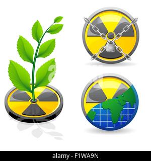 sign is a radiation and ecology vector illustration isolated on white background Stock Vector