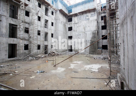 Overhead metro construction in Bangalore city Stock Photo