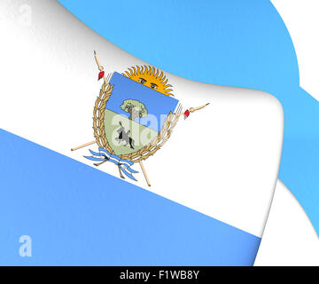 La Pampa Province Flag, Argentina. Close Up. Stock Photo