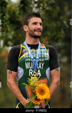 Edmonton, Canada. 7th September, 2015. Richard Murrey is taking  part in ITU WTS Edmonton 2015 Elite Men. ITU World Triathlon series. September 7, 2015. Edmonton, Alberta, Canada. Credit:  Anatoliy Cherkasov/Alamy Live News Stock Photo