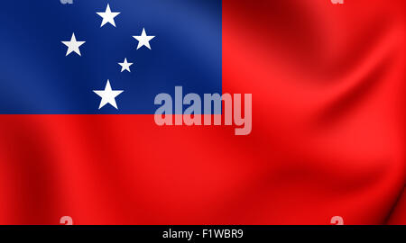 Flag of Samoa. Close Up. Stock Photo