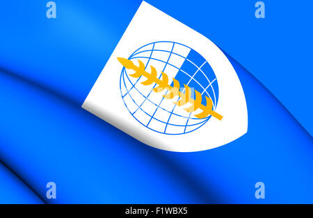 3D Flag of South East Asia Treaty Organization. Close Up. Stock Photo