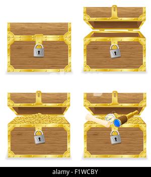 antique chest vector illustration isolated on white background Stock Vector