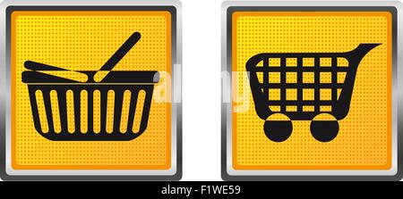 icons shopping cart and trolley for design vector illustration isolated on white background Stock Vector