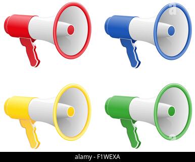 colored megaphones vector illustration isolated on white background Stock Vector