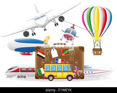 old suitcase for travel and transportation for travel vector illustration isolated on white background Stock Vector