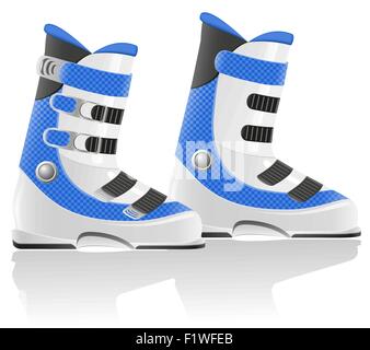ski boots vector illustration isolated on white background Stock Vector