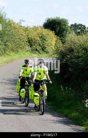 St. John Ambulance cycle response unit cyclists. Stock Photo