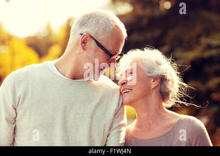 senior couple in park Stock Photo