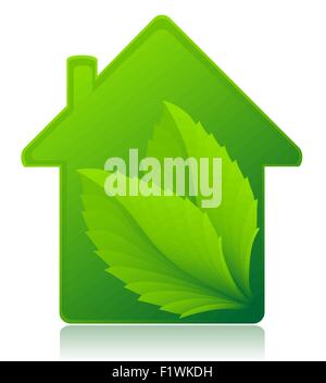 ecological house concept vector illustration isolated on white background Stock Vector