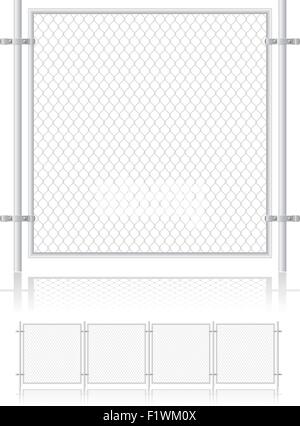 fence made ​​of wire mesh vector illustration isolated on white background Stock Vector