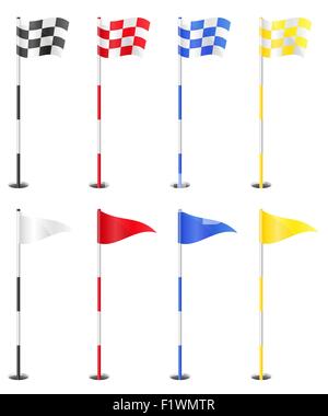 golf flags vector illustration isolated on white background Stock Vector