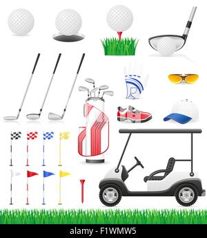 set golf icons vector illustration isolated on white background Stock Vector