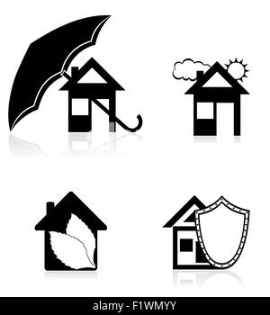 house concept black silhouette vector illustration isolated on white background Stock Vector