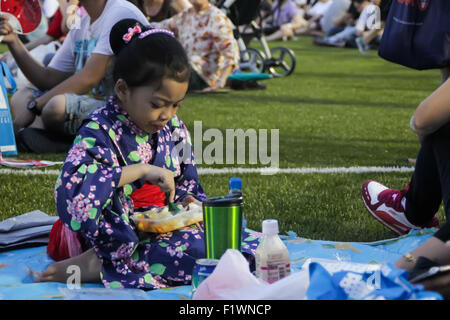 SHAH ALAM, MALAYSIA - SEPTEMBER 5: Bon-Odori Festival in Shah Alah,  on September 5, 2015. Participants in 'Bon Odori' festival, Stock Photo