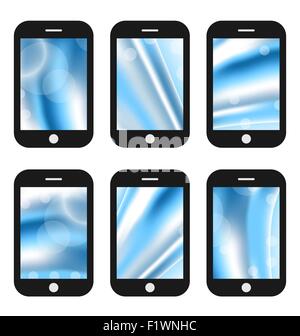 Abstract splash screens for mobile phones app with different wav Stock Vector