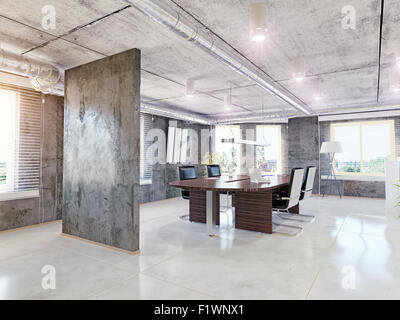 modern office interior. 3d design concept Stock Photo