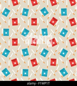 Seamless Pattern of Package Boxes and Cigarettes Stock Vector