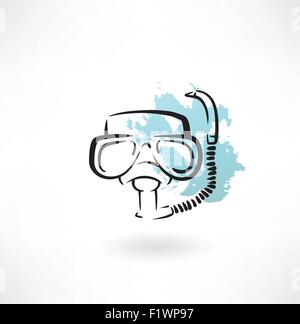 diving mask grunge icon Stock Vector