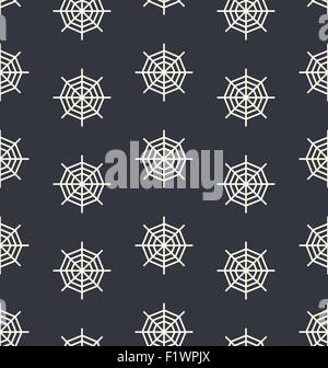 Design seamless monochrome spider web pattern. Monochrome geometric circular diagonal background. Vector art Stock Vector