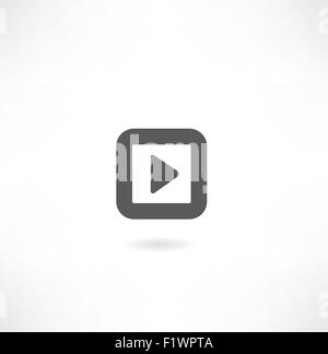 Play button icon set in black and white color. simple flat vector Stock ...