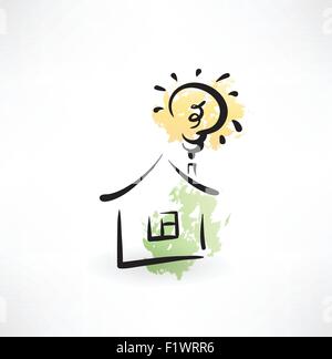 house grunge icon Stock Vector