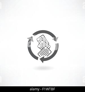 arrows documents icon Stock Vector
