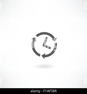 clock and time icon over white background vector illustration Stock Vector