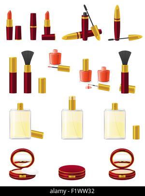 set icons cosmetics vector illustration isolated on white background Stock Vector