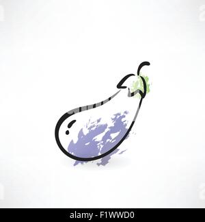 eggplant grunge icon Stock Vector